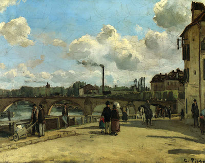View of Pontoise Quai Au Pothuis art print by Camille Pissarro (1868)
