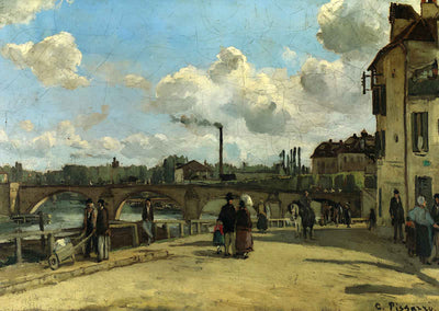 View of Pontoise Quai Au Pothuis Art Print 1868 by Camille Pissarro (6 Sizes)