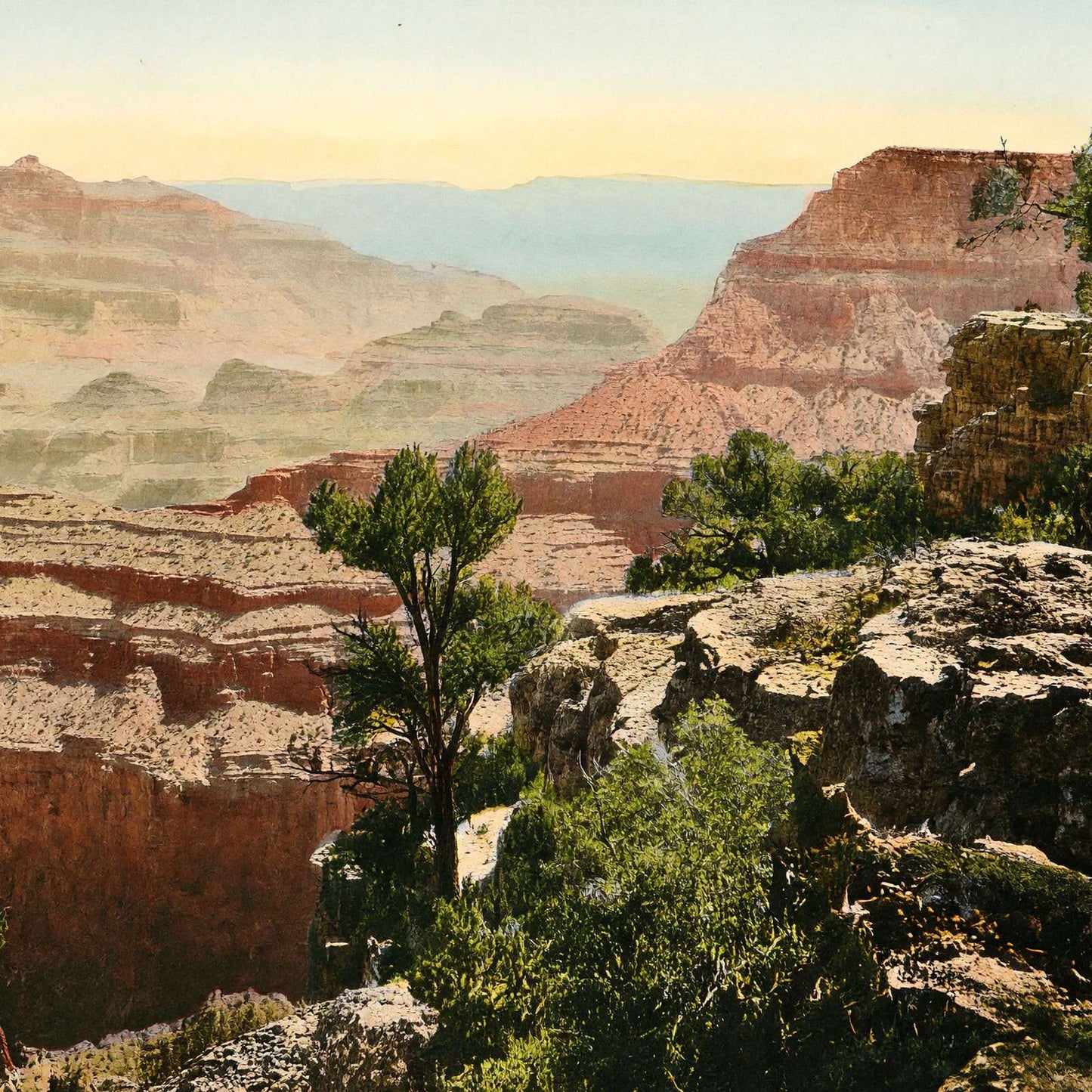 View from the Rim Grand Canyon in 1907 Vintage Print (7 Sizes) - Acid Free