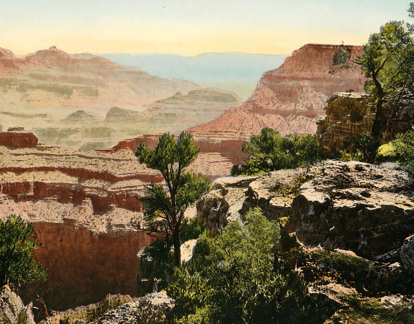 View from the Rim Grand Canyon in 1907 Vintage Print (7 Sizes) - Acid Free
