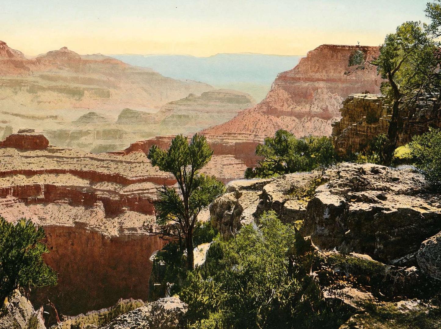 View from the Rim Grand Canyon in 1907 Vintage Print (7 Sizes) - Acid Free