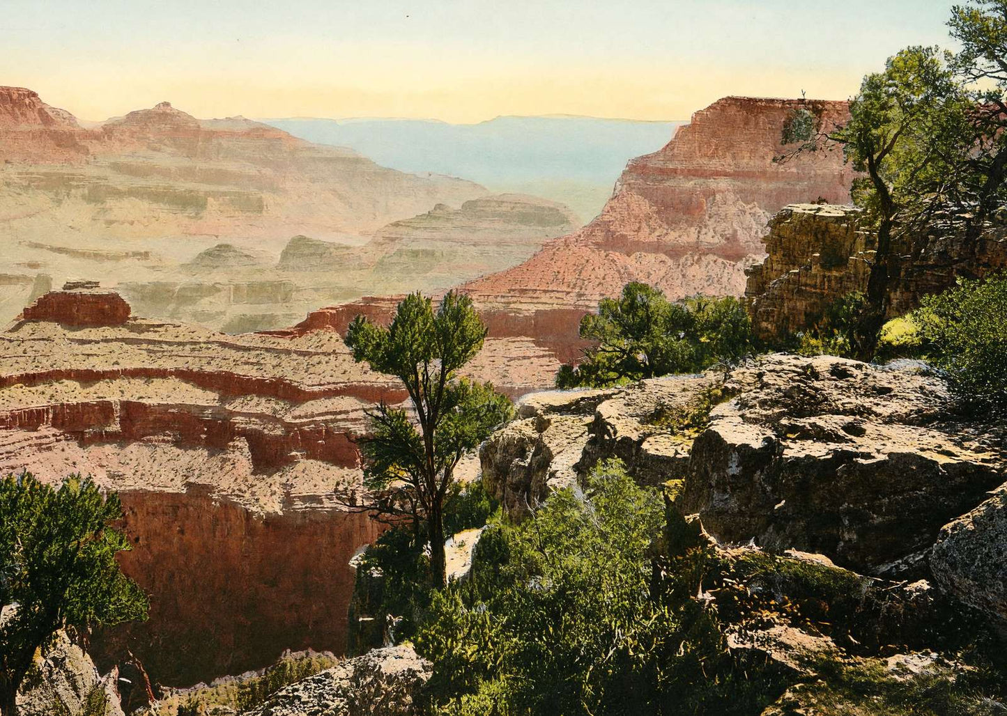 View from the Rim Grand Canyon in 1907 Vintage Print (7 Sizes) - Acid Free