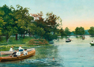 View on Exall Lake Dallas in 1908 Art Print (7 Sizes) - Enhanced