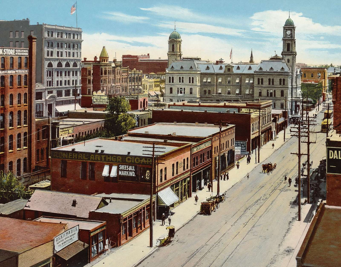 Dallas Post Office in 1905 Vintage Print (7 Sizes) - Premium Quality