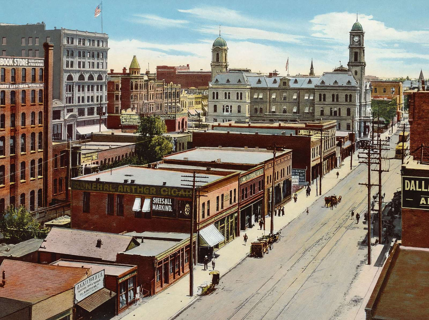 Dallas Post Office in 1905 Vintage Print (7 Sizes) - Premium Quality