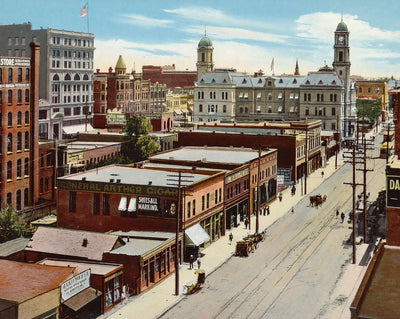 View Showing the Dallas Post Office in 1905 vintage print