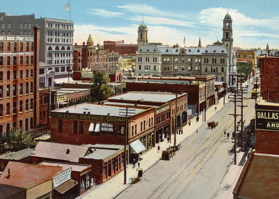 Dallas Post Office in 1905 Vintage Print (7 Sizes) - Premium Quality