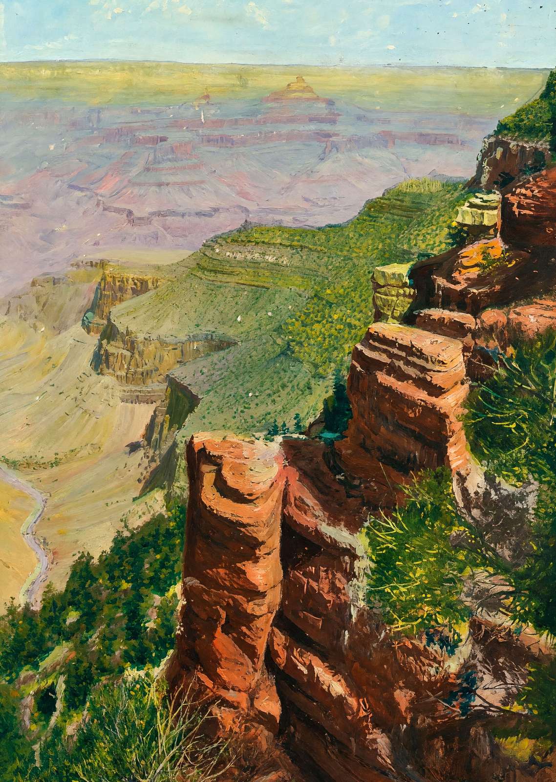 View East of Bright Angel Hotel Grand Canyon in 1907 Art Print (7 Sizes)