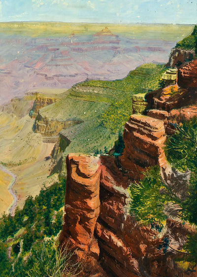 View East of Bright Angel Hotel Grand Canyon in 1907 Art Print (7 Sizes)