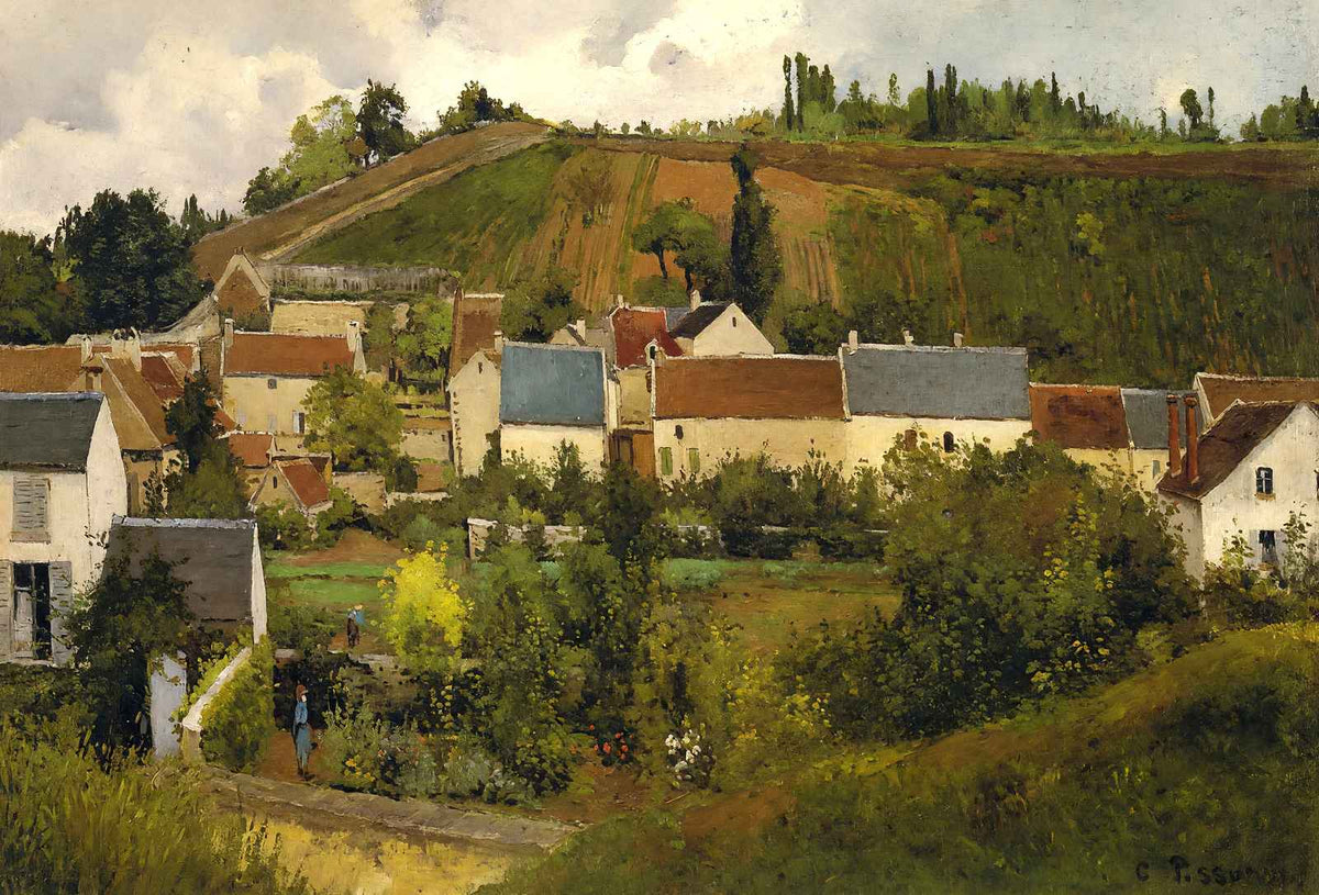 View of L'Hermitage, Jallais Hills, Pontoise 1867 Pissarro Art Print (6 Sizes)