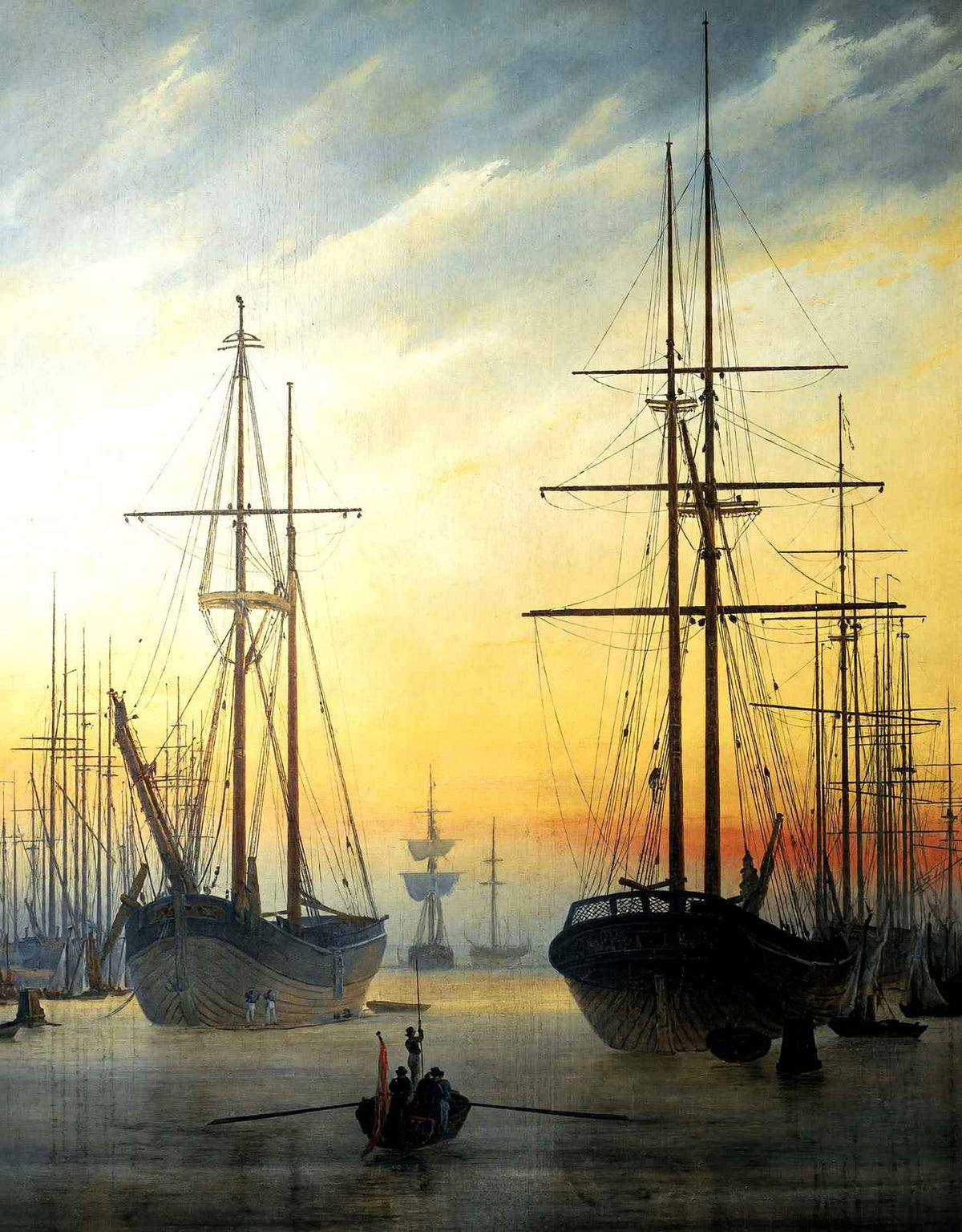View of a Harbour Art Print 1814 Painting by Caspar David Friedrich (6 Sizes)