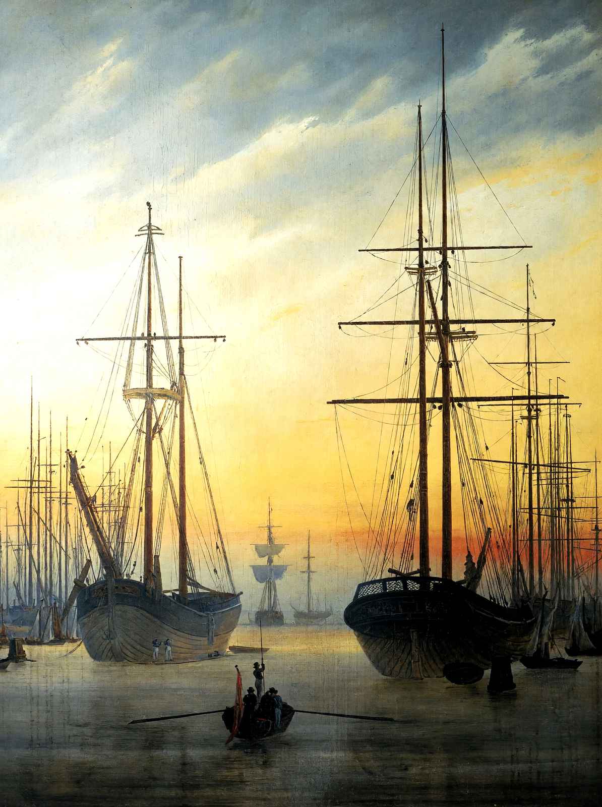 View of a Harbour Art Print 1814 Painting by Caspar David Friedrich (6 Sizes)