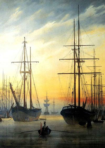 View of a Harbour Art Print 1814 Painting by Caspar David Friedrich (6 Sizes)