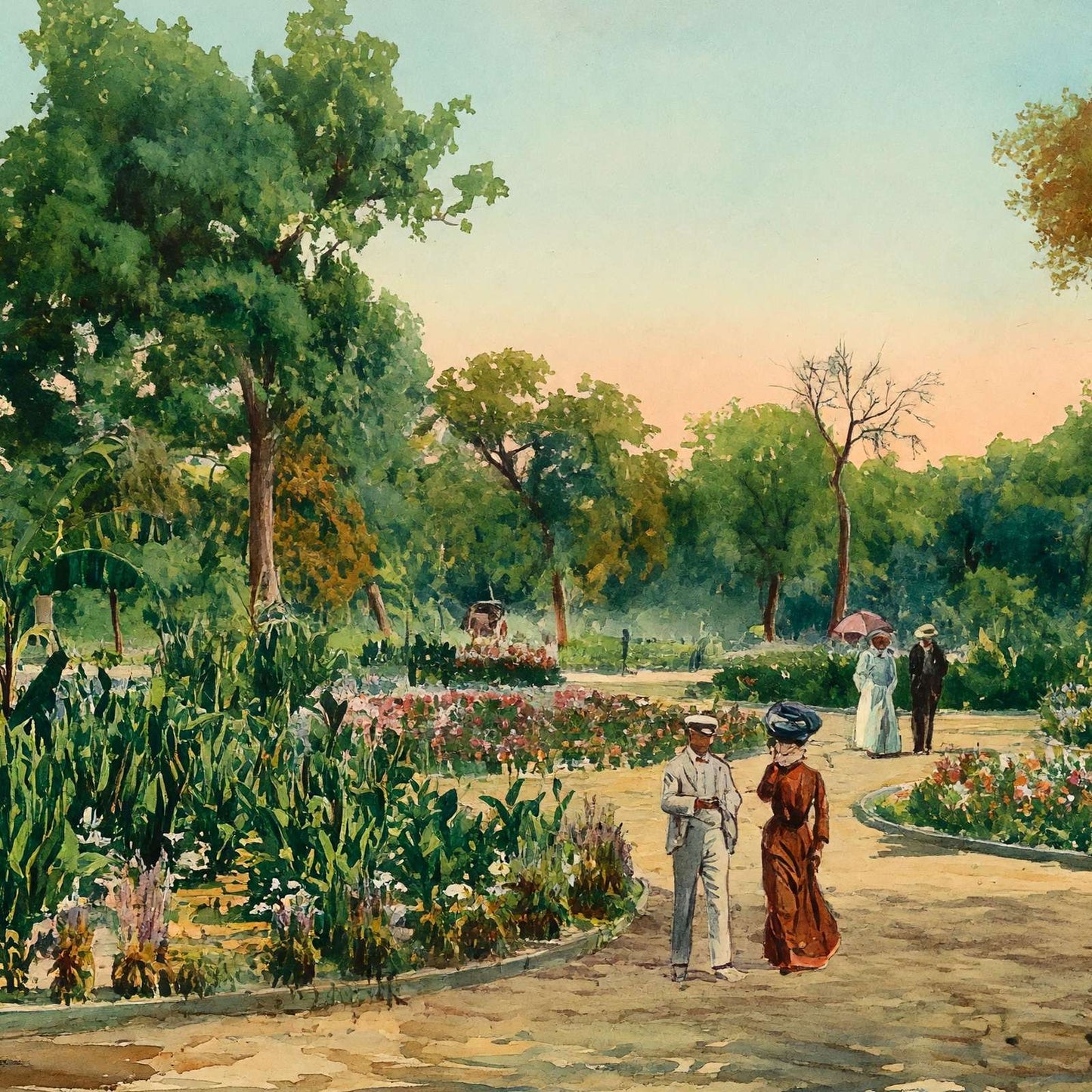 View in City Park Fort Worth in 1906 Art Print (7 Sizes) - Acid Free