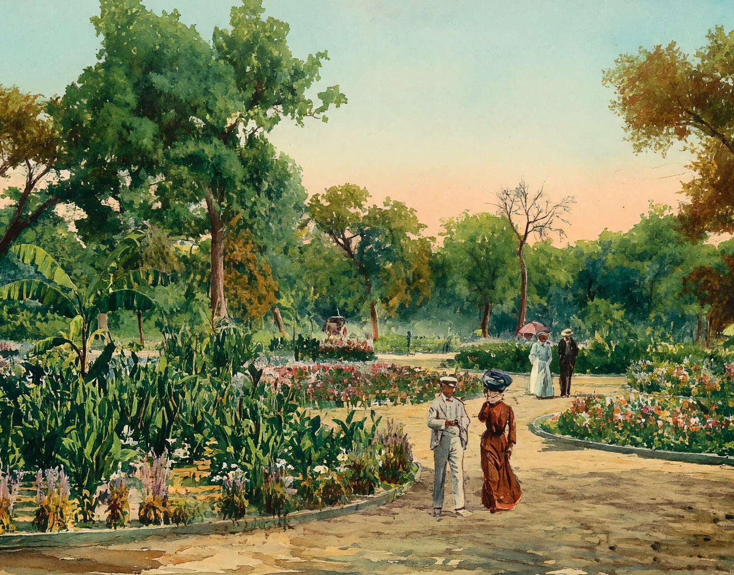 View in City Park Fort Worth in 1906 Art Print (7 Sizes) - Acid Free