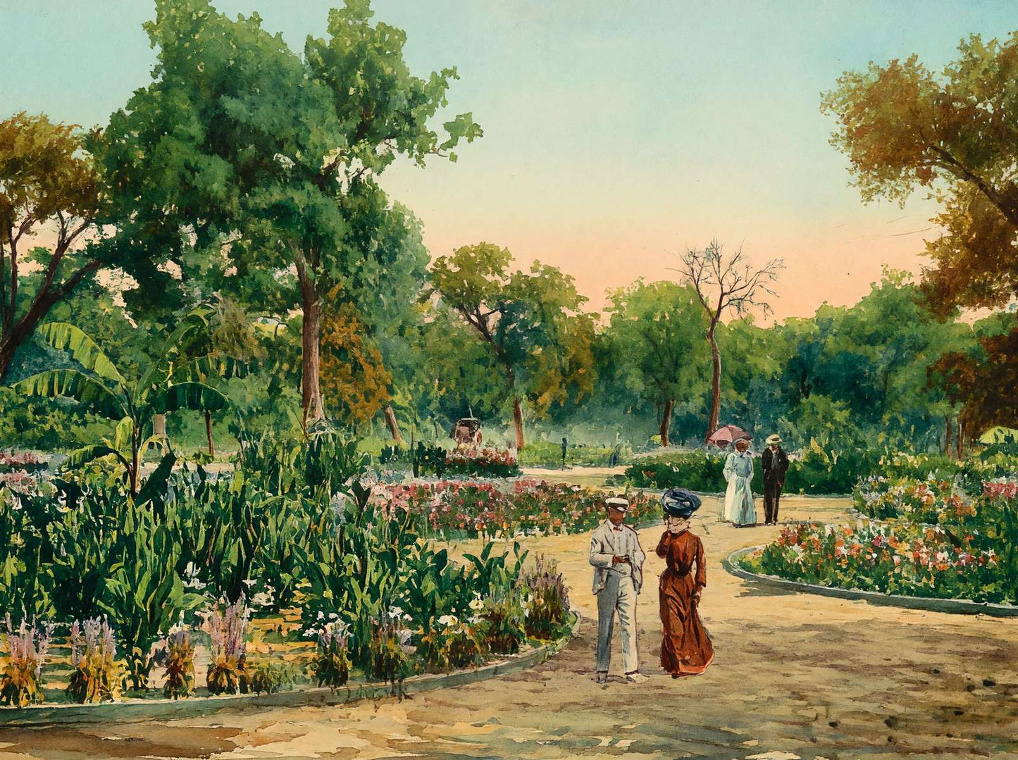 View in City Park Fort Worth in 1906 Art Print (7 Sizes) - Acid Free