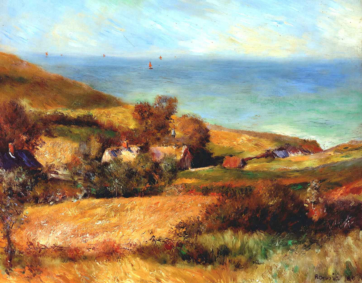 View of the Normandy Coast Near Wargemont 1880 by Renoir Art Print (6 Sizes)