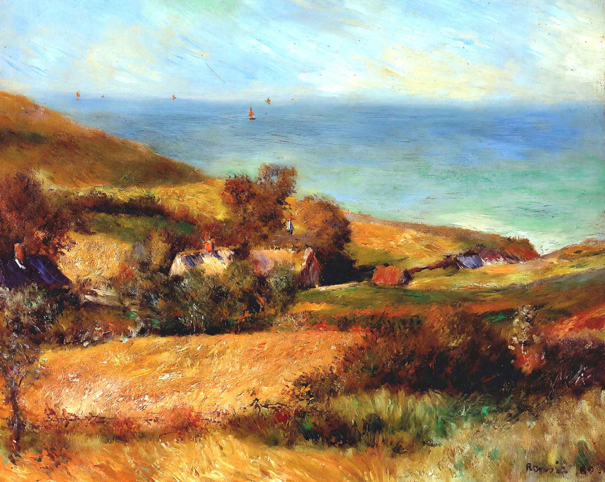 View of the Normandy Coast Near Wargemont fine art print by Pierre-Auguste Renoir (1880)