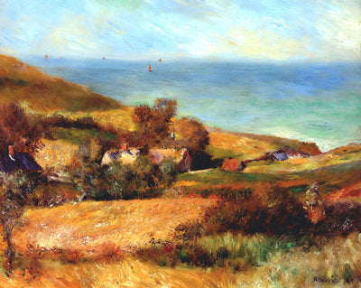 View of the Normandy Coast Near Wargemont fine art print by Pierre-Auguste Renoir (1880)