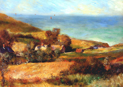 View of the Normandy Coast Near Wargemont 1880 by Renoir Art Print (6 Sizes)