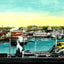 View of the Harbor Bridgeport in 1907 Vintage Print (7 Sizes) - Premium Quality