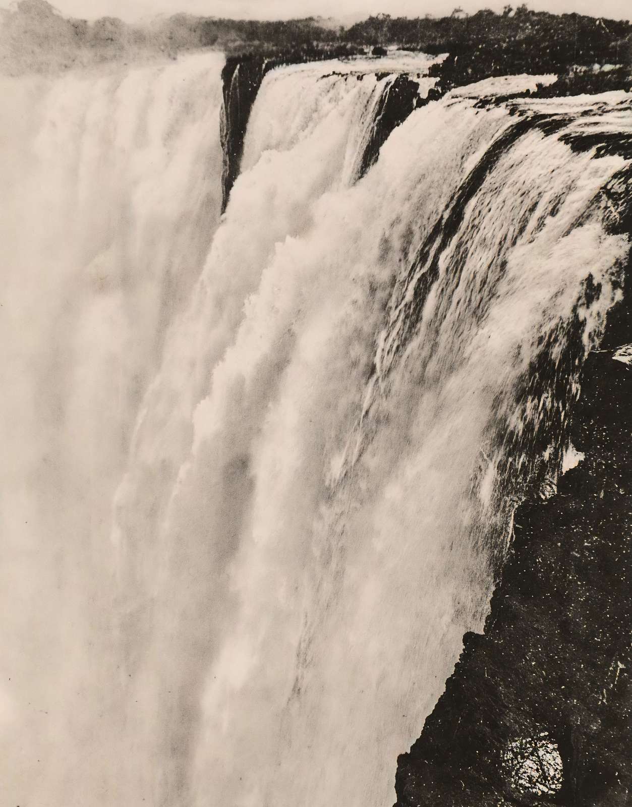 View from Livingstone Island Victoria Falls Vintage Print (7 Sizes) - Enhanced