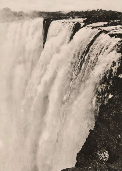 View from Livingstone Island Victoria Falls Vintage Print (7 Sizes) - Enhanced