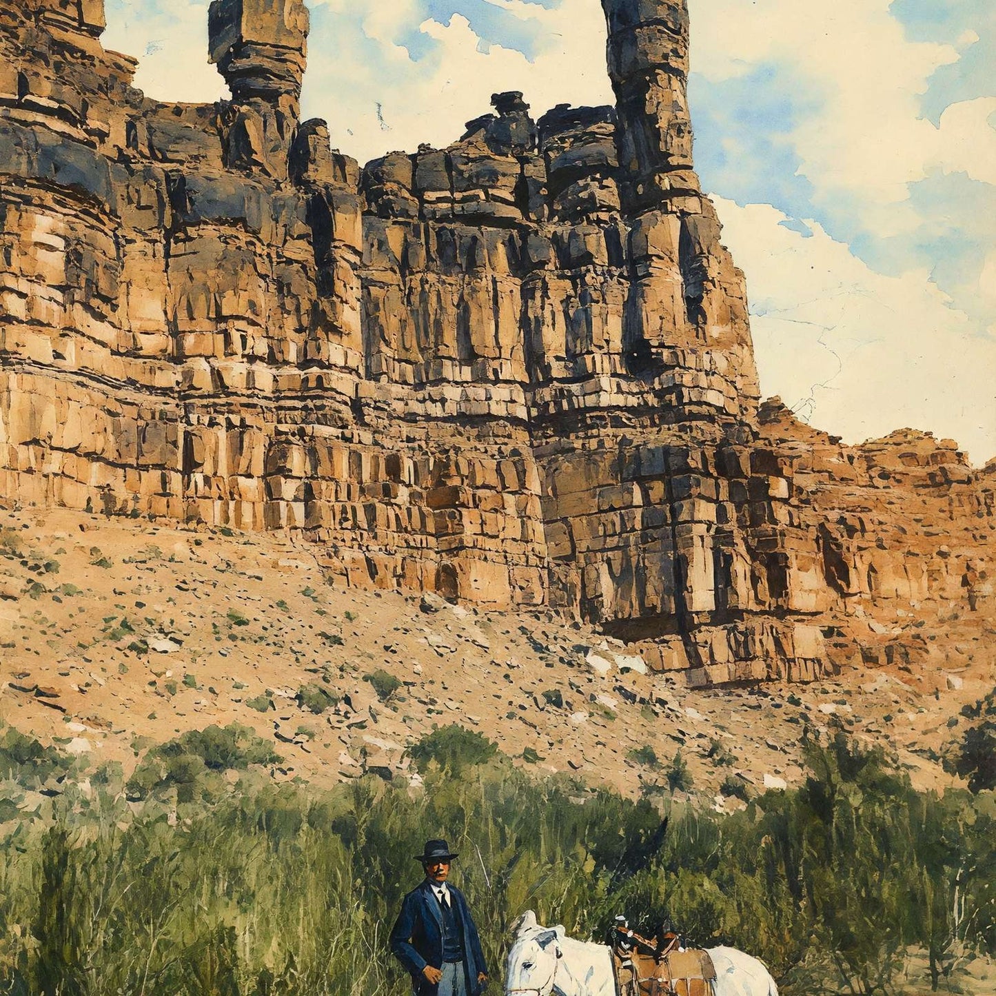 View in Havasu Grand Canyon in 1907 Painting Print (7 Sizes) - Reproduction