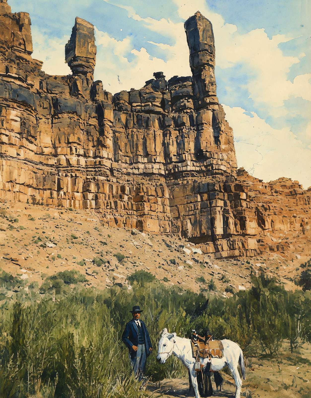 View in Havasu Grand Canyon in 1907 Painting Print (7 Sizes) - Reproduction