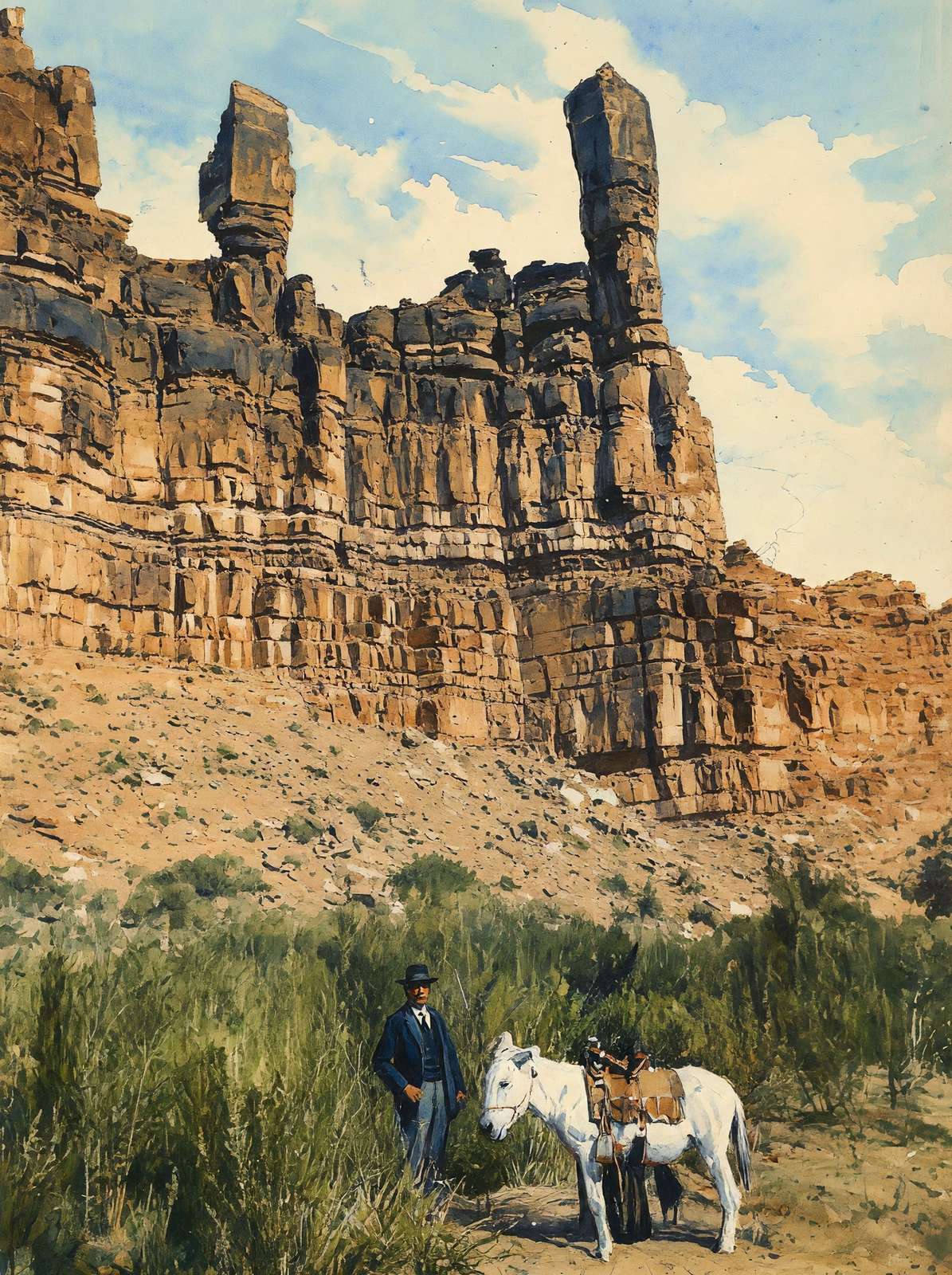 View in Havasu Grand Canyon in 1907 Painting Print (7 Sizes) - Reproduction