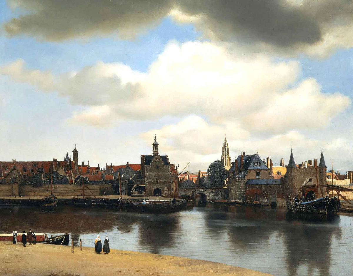 View of Delft 1661 Painting by Johannes Vermeer Art Print (6 Sizes) - Restored