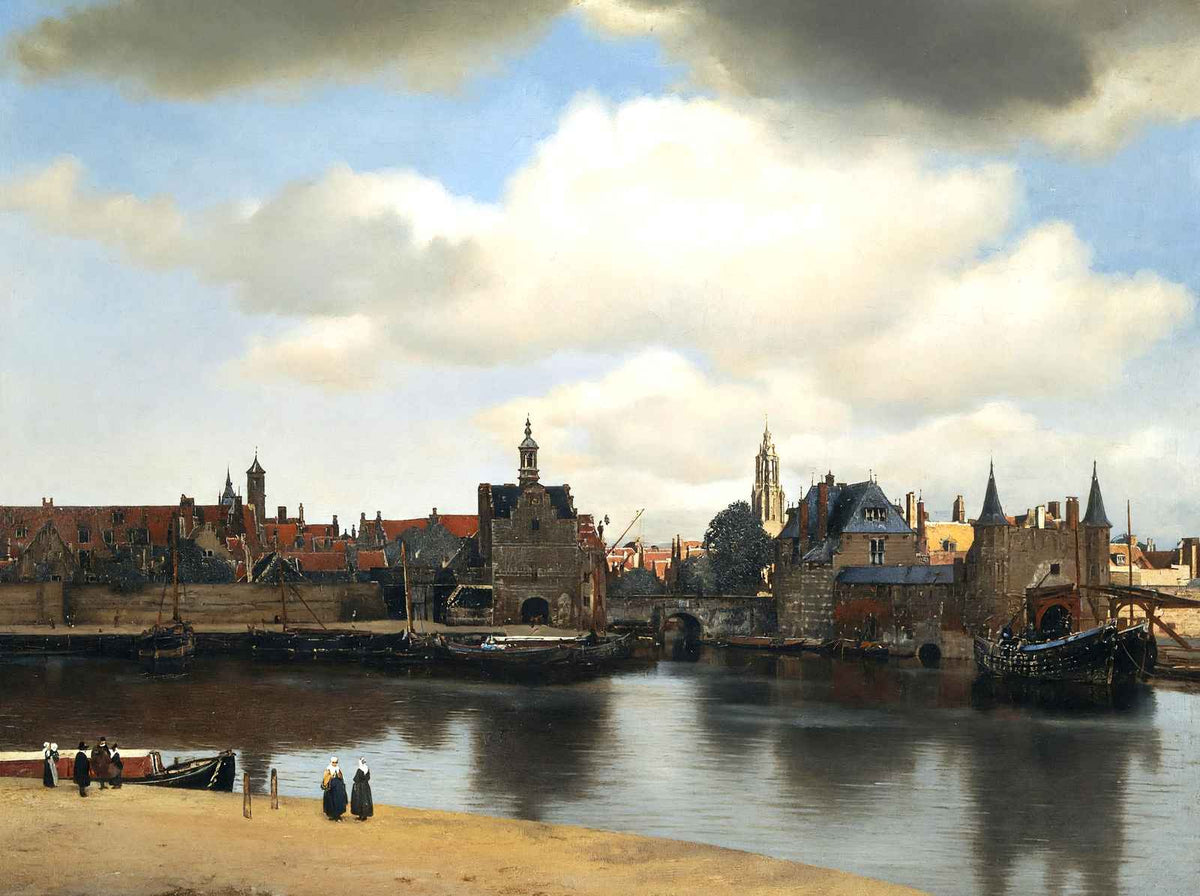 View of Delft 1661 Painting by Johannes Vermeer Art Print (6 Sizes) - Restored