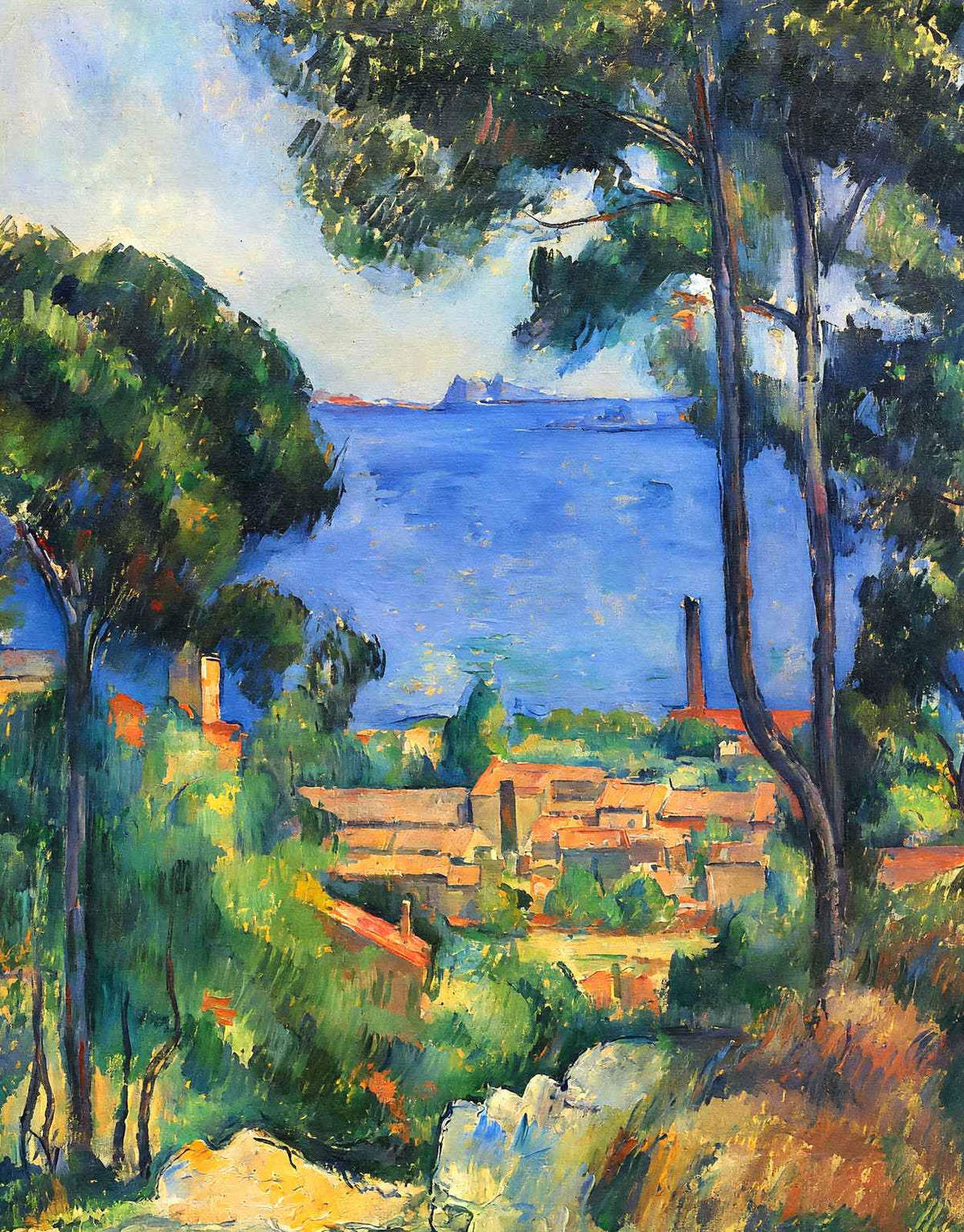 View of L'Estaque and Chateaux D'If Art Print 1885 by Paul Cezanne (6 Sizes)