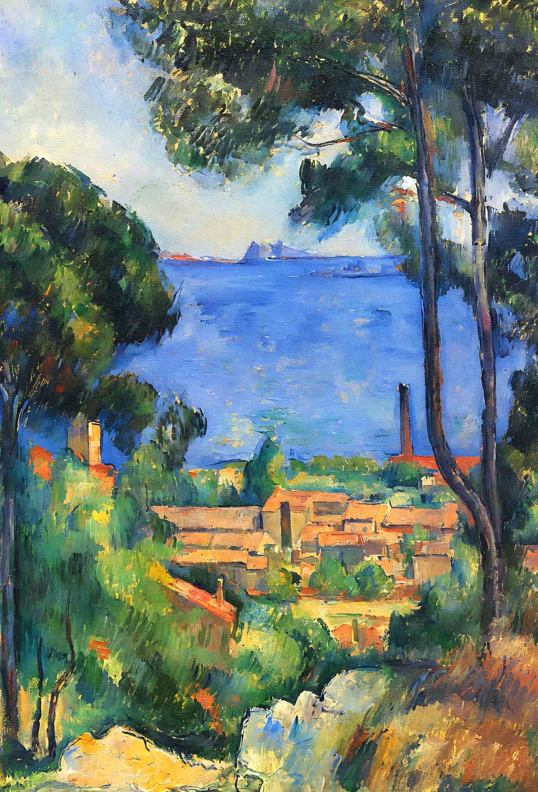 View of L'Estaque and Chateaux D'If Art Print 1885 by Paul Cezanne (6 Sizes)