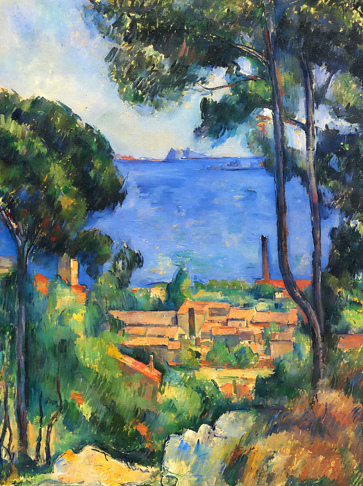View of L'Estaque and Chateaux D'If Art Print 1885 by Paul Cezanne (6 Sizes)