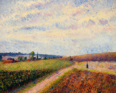 View of Eragny painting print by Camille Pissarro (1892)
