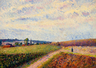 View of Eragny Art Print 1892 Painting by Camille Pissarro (6 Sizes) - Restored