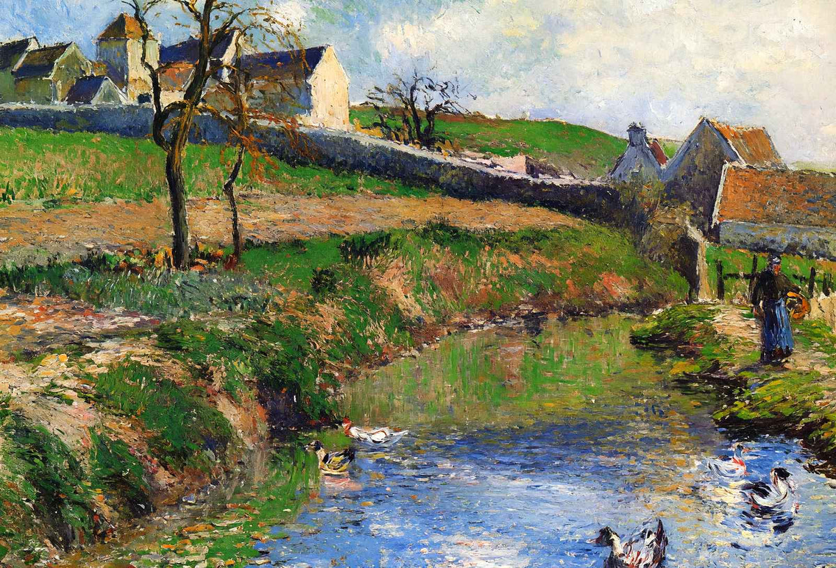 View of a Farm in Osny Art Print 1883 Painting by Camille Pissarro (6 Sizes)