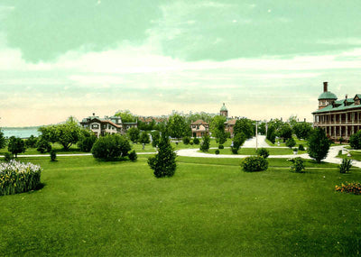 View of Grounds Soldiers' Home Hampton in 1907 Vintage Print (7 Sizes)