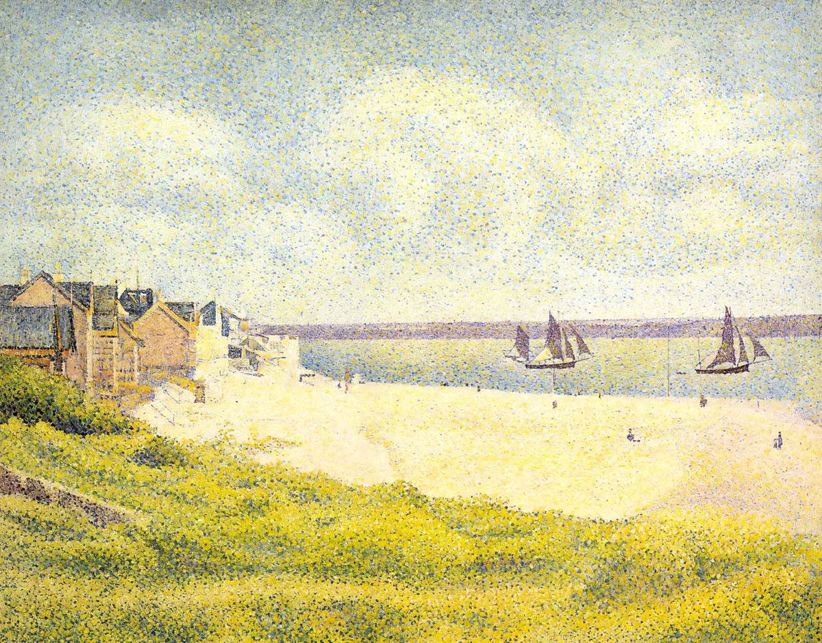 View of Crotoy, the Valley 1889 Painting by Georges Seurat Art Print (6 Sizes)