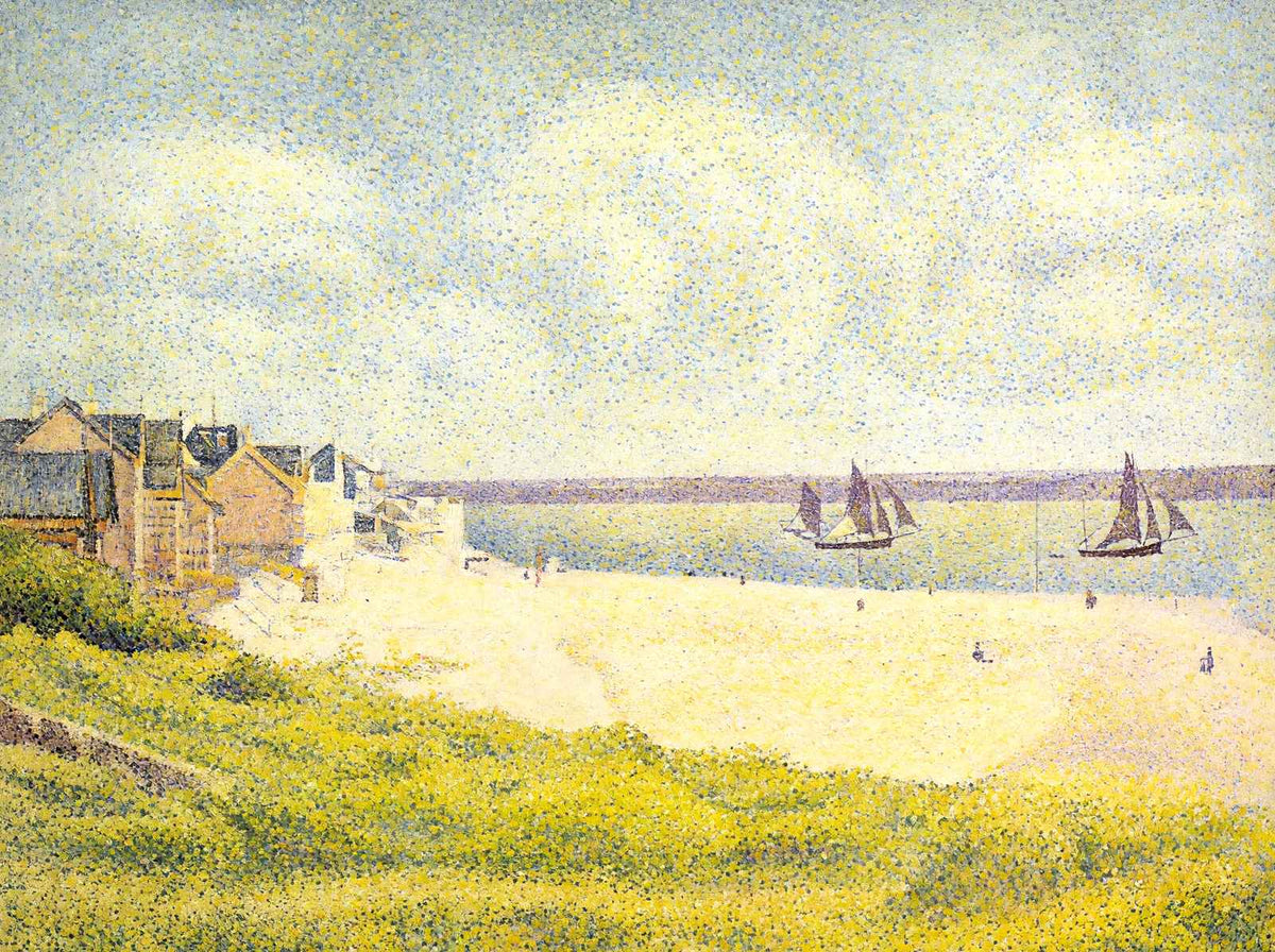 View of Crotoy, the Valley 1889 Painting by Georges Seurat Art Print (6 Sizes)