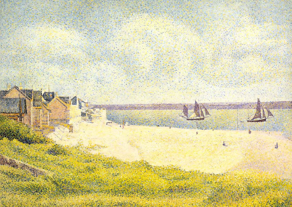 View of Crotoy, the Valley 1889 Painting by Georges Seurat Art Print (6 Sizes)