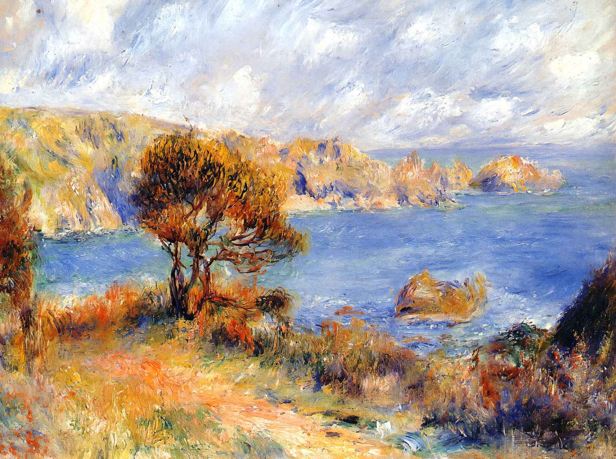 View at Guernsey 1883 Painting by Pierre-Auguste Renoir Art Print (6 Sizes)