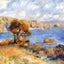 View at Guernsey painting print by Pierre-Auguste Renoir (1883)
