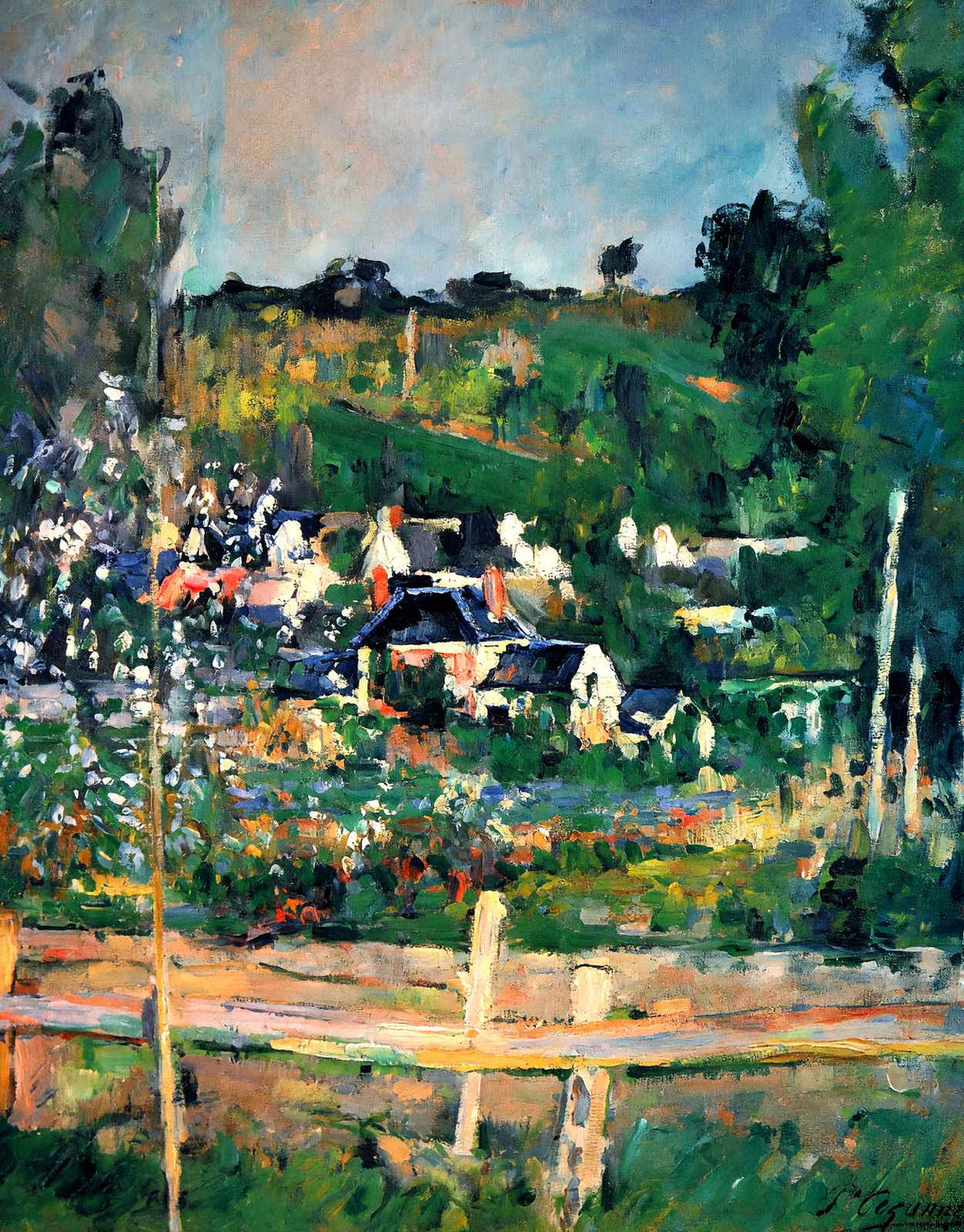 View of Auvers Fine Art Print 1873 Painting by Paul Cezanne (6 Sizes)