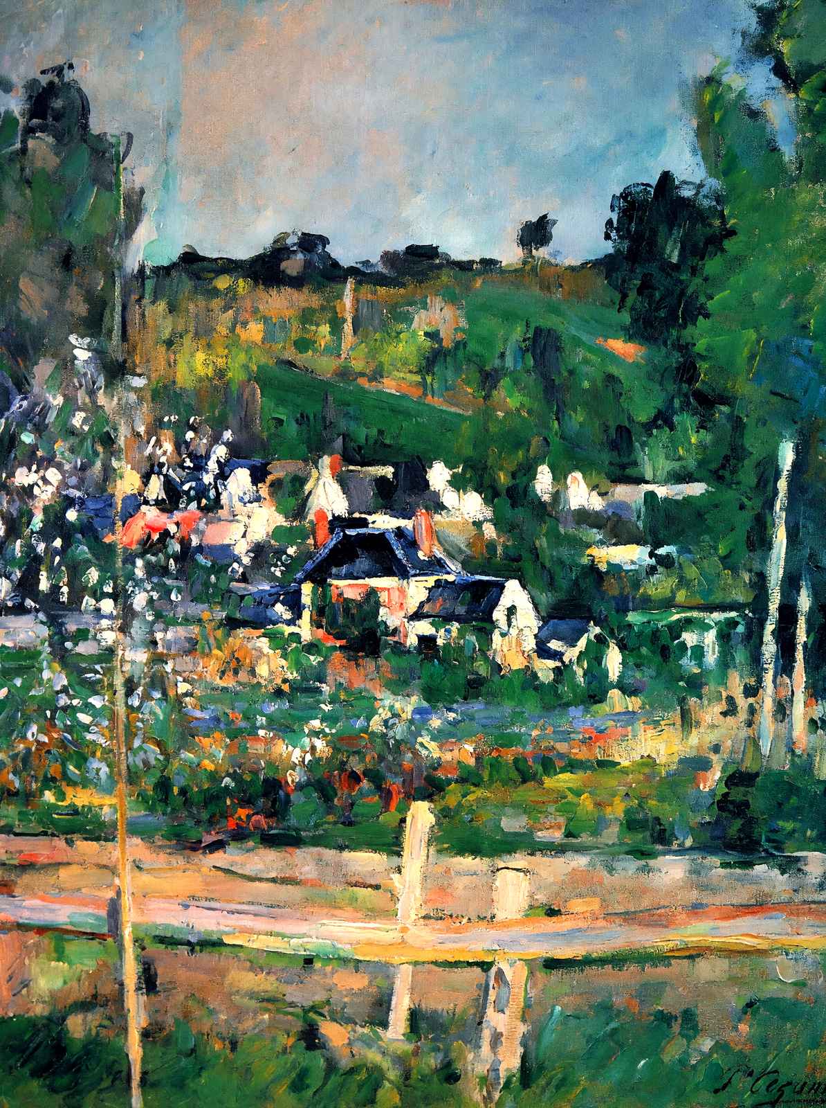 View of Auvers Fine Art Print 1873 Painting by Paul Cezanne (6 Sizes)