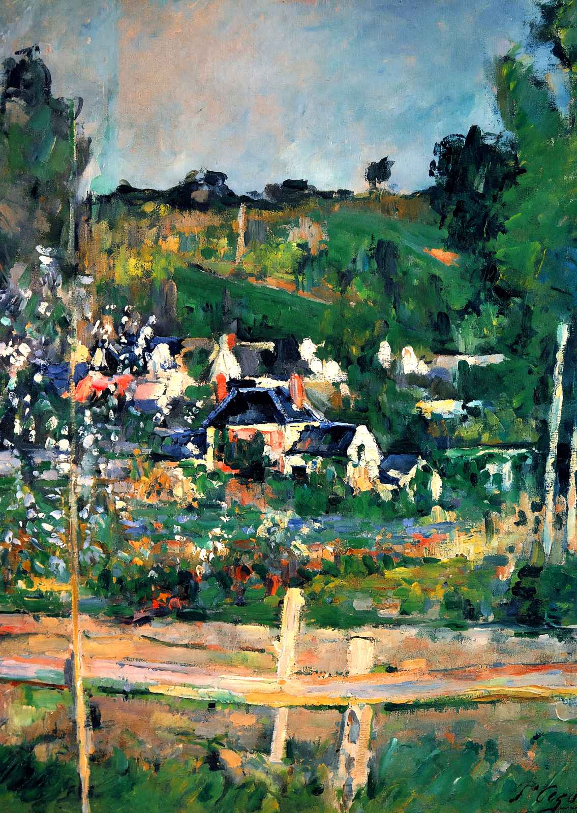 View of Auvers Fine Art Print 1873 Painting by Paul Cezanne (6 Sizes)