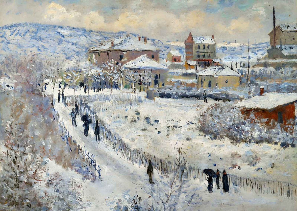 View of Argenteuil in the Snow Fine Art Print 1875 by Claude Monet (6 Sizes)