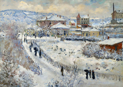 View of Argenteuil in the Snow Fine Art Print 1875 by Claude Monet (6 Sizes)