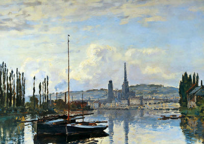View of Rouen Art Print 1872 Painting by Claude Monet (6 Sizes) - Restored